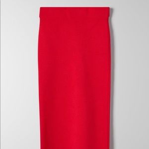 COPY - Babaton Red Crepe Midi Skirt Medium